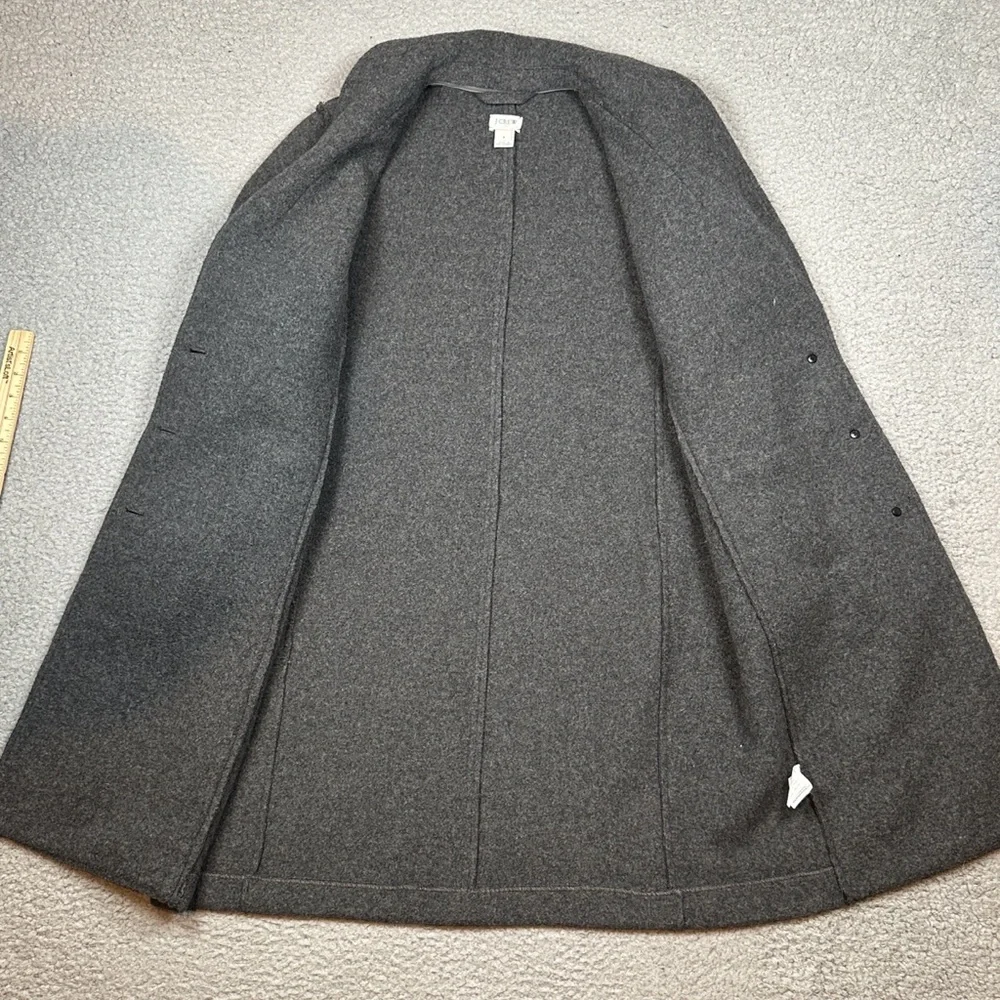 J.Crew Daphne Boiled Wool Topcoat Gray Charcoal Women's Size 4 Classic Coat Chic - Picture 7 of 17